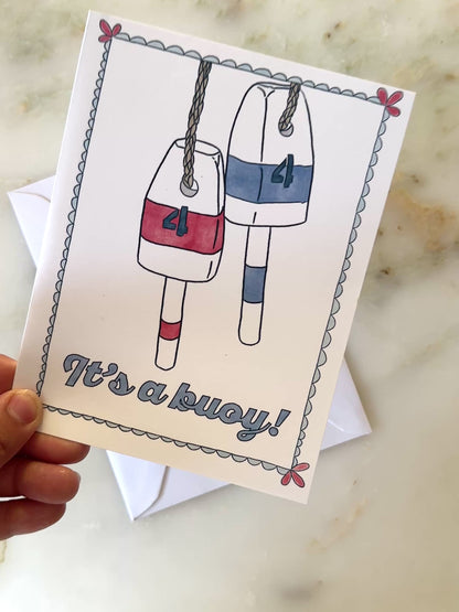 It's A Buoy New Baby Card | Blank Inside